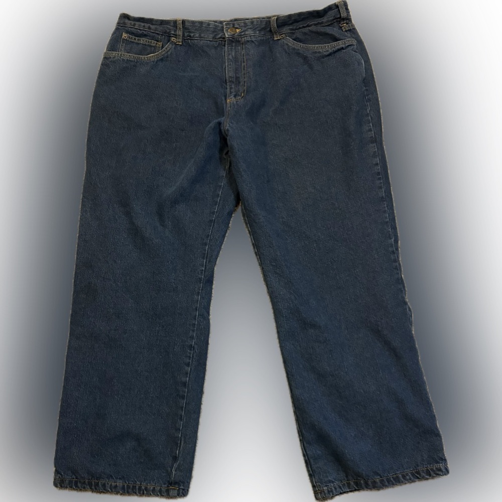 Croft & Barrow Jeans Mens 42x30 Blue Classic Fit Denim Flannel Lined Medium Wash